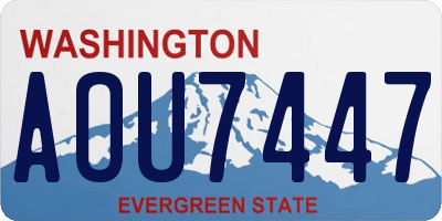WA license plate AOU7447