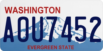 WA license plate AOU7452