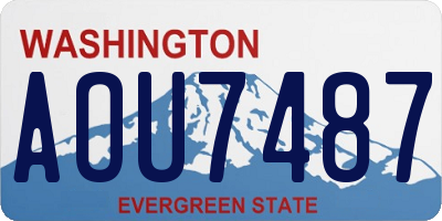 WA license plate AOU7487