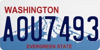 WA license plate AOU7493