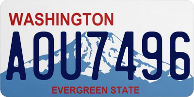 WA license plate AOU7496