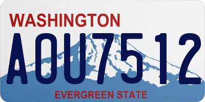 WA license plate AOU7512