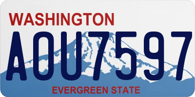 WA license plate AOU7597