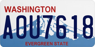 WA license plate AOU7618