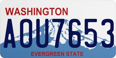 WA license plate AOU7653