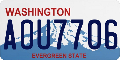 WA license plate AOU7706