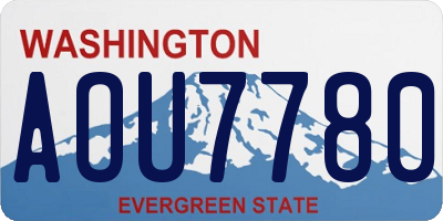 WA license plate AOU7780