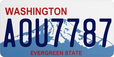 WA license plate AOU7787