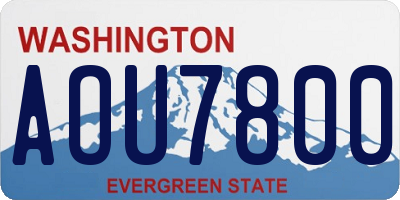 WA license plate AOU7800