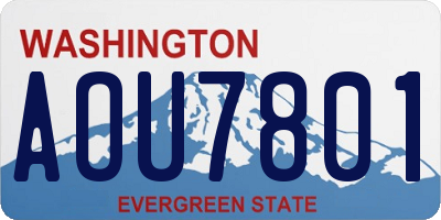 WA license plate AOU7801