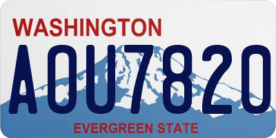 WA license plate AOU7820