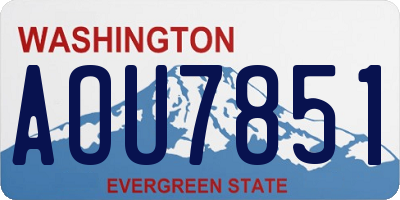 WA license plate AOU7851