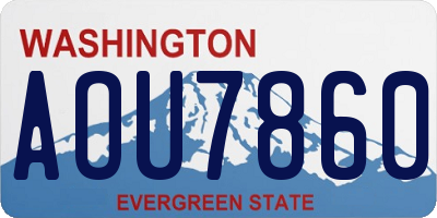 WA license plate AOU7860