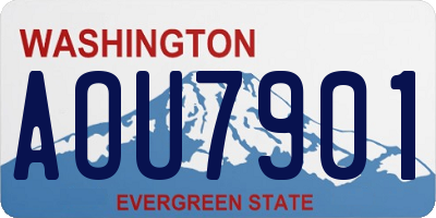 WA license plate AOU7901