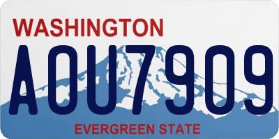 WA license plate AOU7909