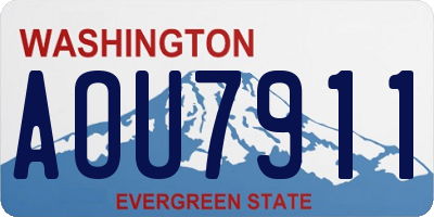 WA license plate AOU7911