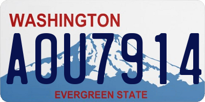 WA license plate AOU7914