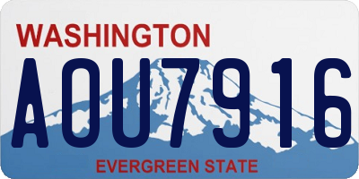 WA license plate AOU7916