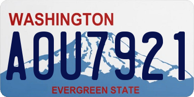 WA license plate AOU7921