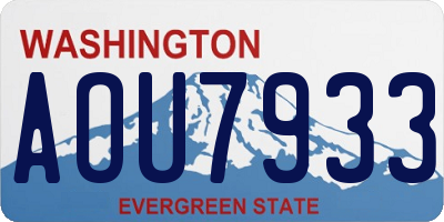 WA license plate AOU7933