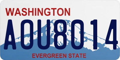 WA license plate AOU8014