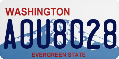 WA license plate AOU8028