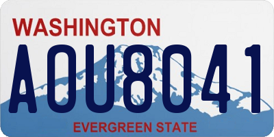 WA license plate AOU8041