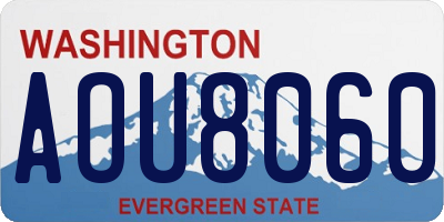 WA license plate AOU8060