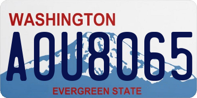 WA license plate AOU8065