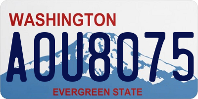 WA license plate AOU8075