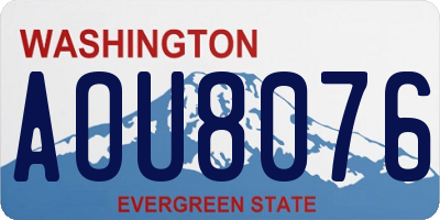 WA license plate AOU8076