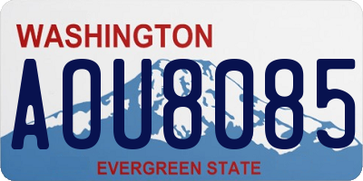 WA license plate AOU8085