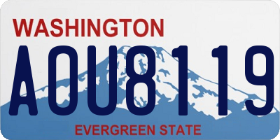 WA license plate AOU8119