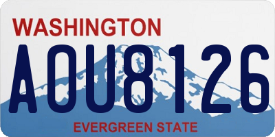 WA license plate AOU8126