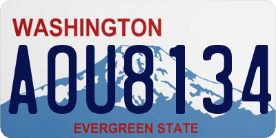 WA license plate AOU8134