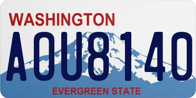 WA license plate AOU8140