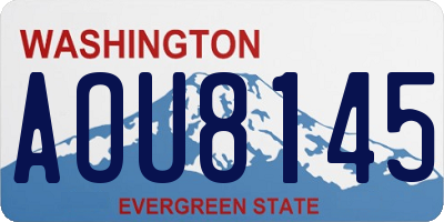 WA license plate AOU8145