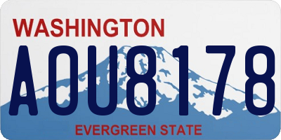 WA license plate AOU8178