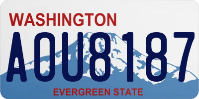 WA license plate AOU8187