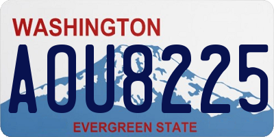 WA license plate AOU8225