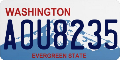WA license plate AOU8235