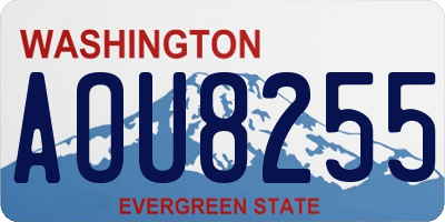 WA license plate AOU8255