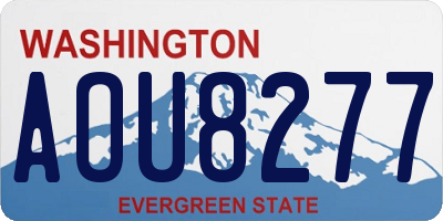 WA license plate AOU8277