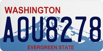 WA license plate AOU8278