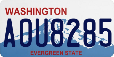 WA license plate AOU8285