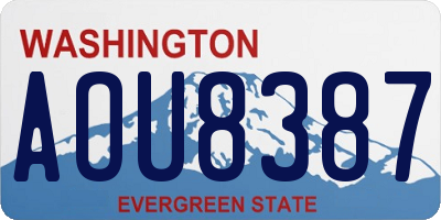 WA license plate AOU8387