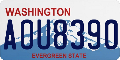 WA license plate AOU8390