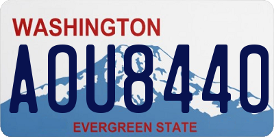 WA license plate AOU8440