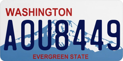 WA license plate AOU8449