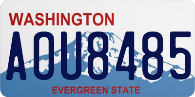 WA license plate AOU8485